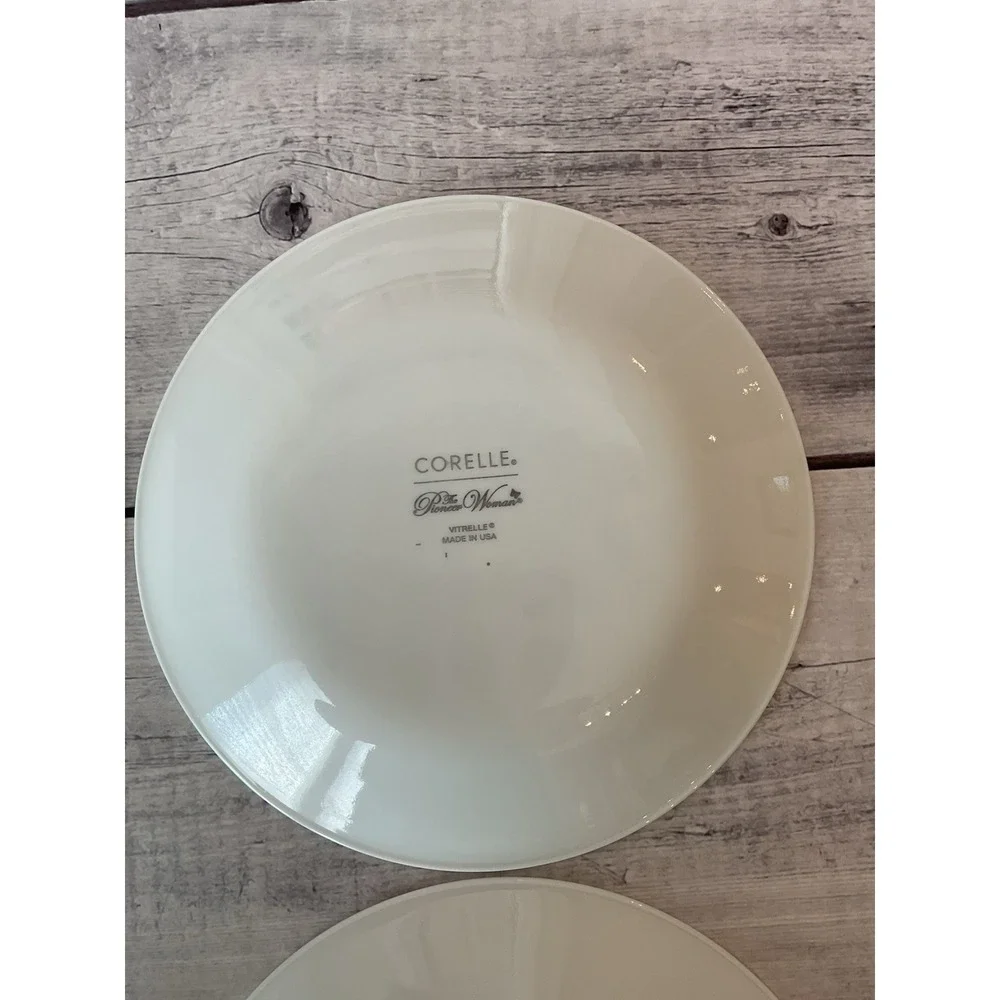 4 Pioneer Woman Corelle Evie‎ Blue Appetizer Bread Plates 6.75